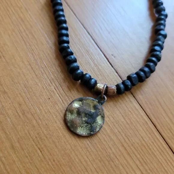 Set of 3 beaded bracelets faux crystal tiger's eye lava beads bohemian hippie - Picture 4 of 12